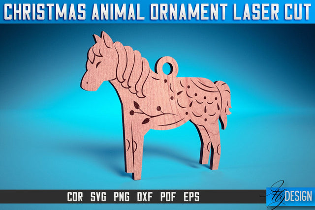 Christmas Animal Ornaments Laser Cut SVG | Christmas Ornaments Laser Cut SVG Design | CNC Files SVG Fly Design 