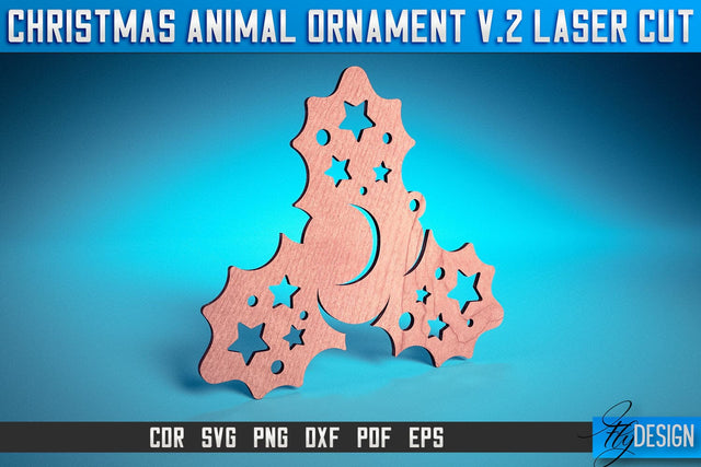 Christmas Animal Ornaments Laser Cut SVG | Christmas Ornaments Laser Cut SVG Design | CNC Files SVG Fly Design 
