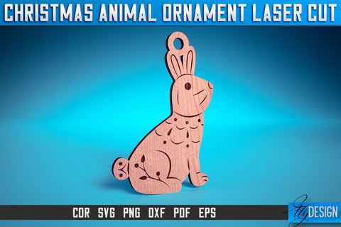 Christmas Animal Ornaments Laser Cut SVG | Christmas Ornaments Laser Cut SVG Design | CNC Files SVG Fly Design 
