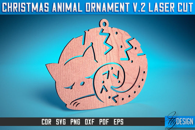 Christmas Animal Ornaments Laser Cut SVG | Christmas Ornaments Laser Cut SVG Design | CNC Files SVG Fly Design 