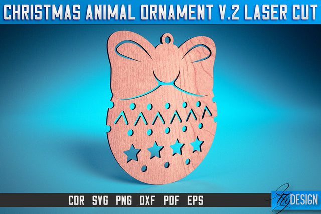 Christmas Animal Ornaments Laser Cut SVG | Christmas Ornaments Laser Cut SVG Design | CNC Files SVG Fly Design 