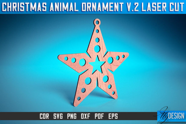 Christmas Animal Ornaments Laser Cut SVG | Christmas Ornaments Laser Cut SVG Design | CNC Files SVG Fly Design 