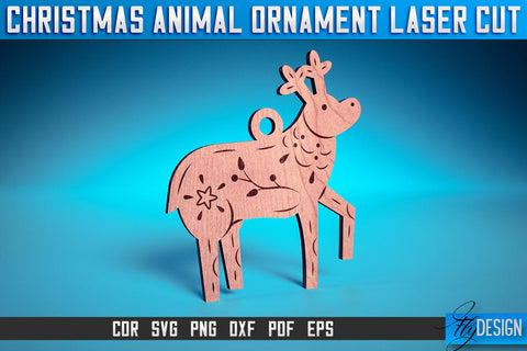 Christmas Animal Ornaments Laser Cut SVG | Christmas Ornaments Laser Cut SVG Design | CNC Files SVG Fly Design 