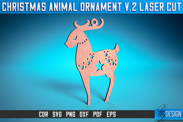 Christmas Animal Ornaments Laser Cut SVG | Christmas Ornaments Laser Cut SVG Design | CNC Files SVG Fly Design 