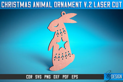 Christmas Animal Ornaments Laser Cut SVG | Christmas Ornaments Laser Cut SVG Design | CNC Files SVG Fly Design 