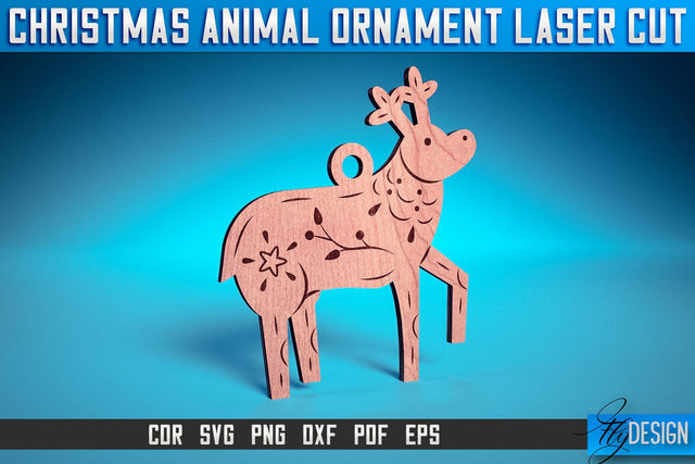 Christmas Animal Ornaments Laser Cut SVG | Christmas Ornaments Laser Cut SVG Design | CNC Files SVG Fly Design 
