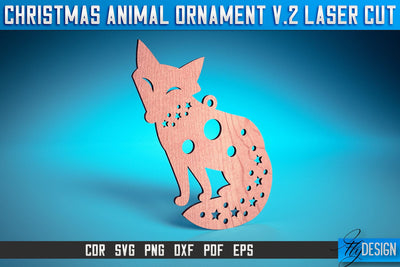 Christmas Animal Ornaments Laser Cut SVG | Christmas Ornaments Laser Cut SVG Design | CNC Files SVG Fly Design 