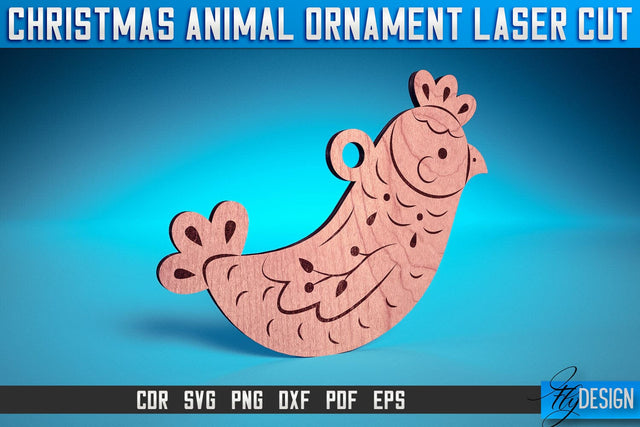 Christmas Animal Ornaments Laser Cut SVG | Christmas Ornaments Laser Cut SVG Design | CNC Files SVG Fly Design 