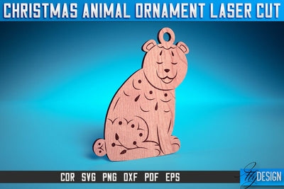 Christmas Animal Ornaments Laser Cut SVG | Christmas Ornaments Laser Cut SVG Design | CNC Files SVG Fly Design 