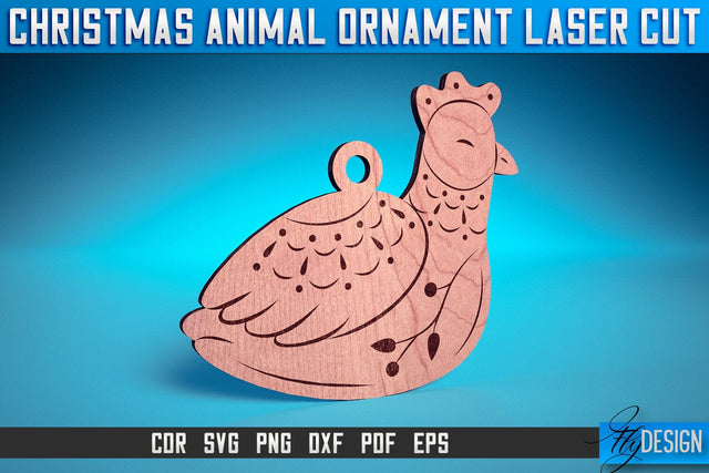 Christmas Animal Ornaments Laser Cut SVG | Christmas Ornaments Laser Cut SVG Design | CNC Files SVG Fly Design 