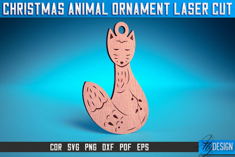 Christmas Animal Ornaments Laser Cut SVG | Christmas Ornaments Laser Cut SVG Design | CNC Files SVG Fly Design 