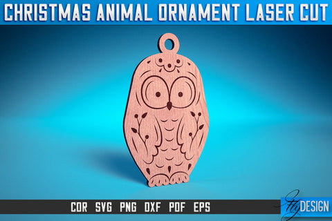 Christmas Animal Ornaments Laser Cut SVG | Christmas Ornaments Laser Cut SVG Design | CNC Files SVG Fly Design 