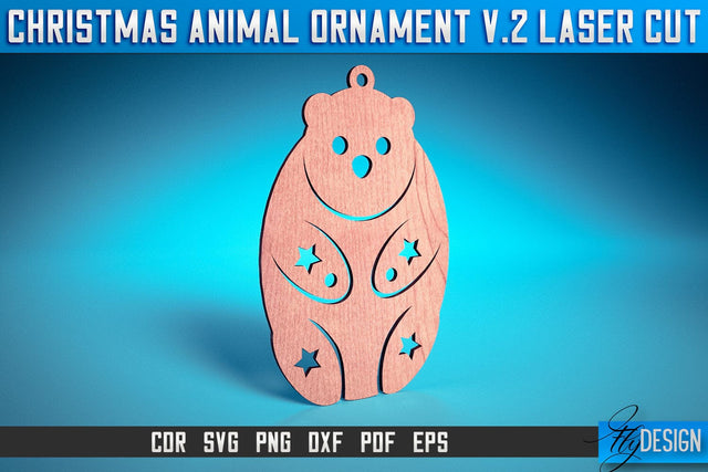 Christmas Animal Ornaments Laser Cut SVG | Christmas Ornaments Laser Cut SVG Design | CNC Files SVG Fly Design 
