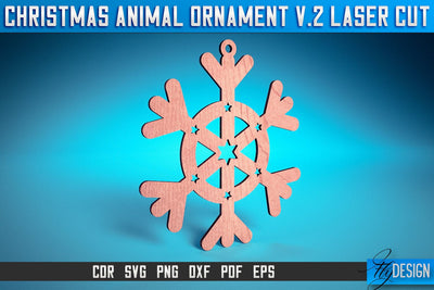 Christmas Animal Ornaments Laser Cut SVG | Christmas Ornaments Laser Cut SVG Design | CNC Files SVG Fly Design 