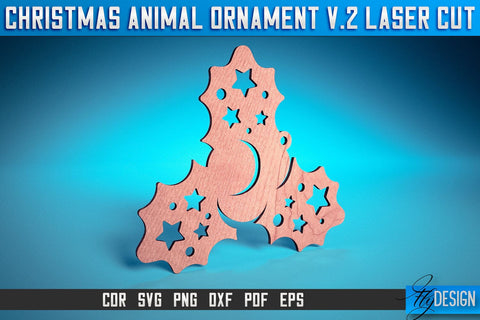 Christmas Animal Ornaments Laser Cut SVG | Christmas Ornaments Laser Cut SVG Design | CNC Files v.2 SVG Fly Design 