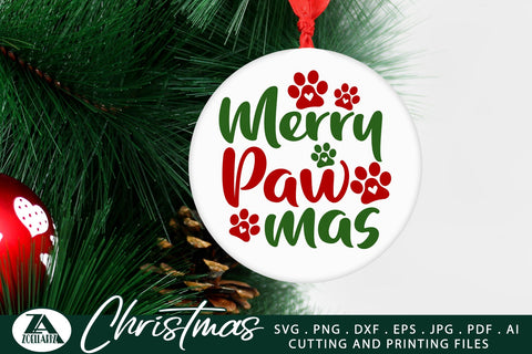Christmas Animal Round SVG Bundle Dog Paws Ornaments SVG PNG SVG zoellartz 