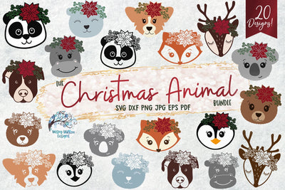Christmas Animal SVG Bundle SVG Wispy Willow Designs 