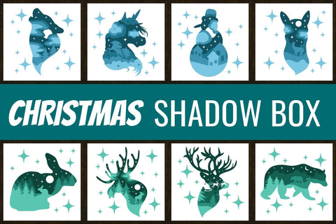 Christmas Animals Shadow Box 3D SVG Bundle SVG SvgOcean 