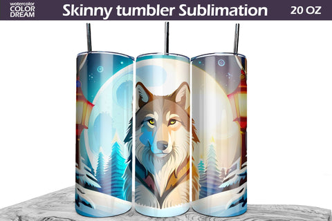 Christmas Animals Tumbler Wrap | Christmas Tumbler PNG Sublimation WatercolorColorDream 