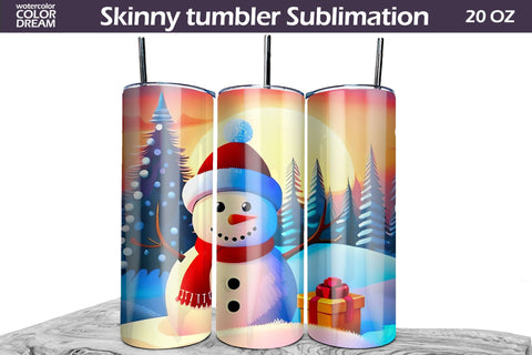 Christmas Animals Tumbler Wrap | Christmas Tumbler PNG Sublimation WatercolorColorDream 