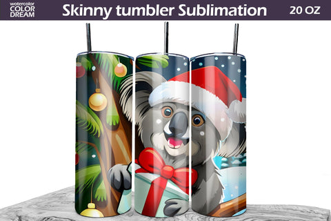 Christmas Animals Tumbler Wrap | Christmas Tumbler PNG Sublimation WatercolorColorDream 