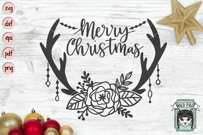 Christmas Antlers SVG Cut File SVG Wild Pilot 