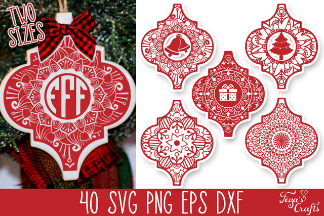 Christmas Arabesque Mandala SVG Files Bundle SVG Feya's Fonts and Crafts 