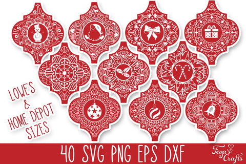 Christmas Arabesque Mandala SVG Files Bundle SVG Feya's Fonts and Crafts 