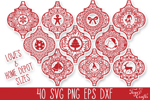 Christmas Arabesque Mandala SVG Files Bundle SVG Feya's Fonts and Crafts 