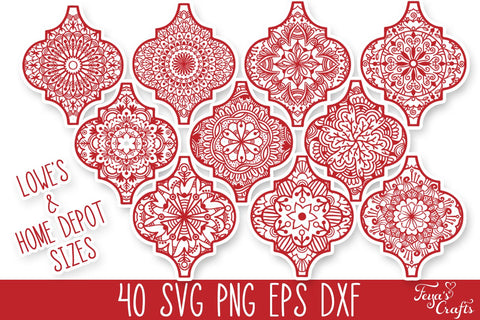 Christmas Arabesque Mandala SVG Files Bundle SVG Feya's Fonts and Crafts 