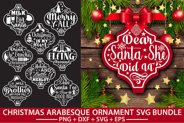 Christmas Arabesque Ornament Bundle SVG Rupkotha 