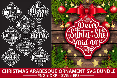 Christmas Arabesque Ornament Bundle SVG Rupkotha 