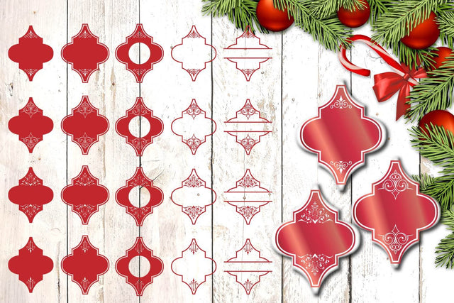 Christmas Arabesque Ornament Monogram Frame Bundle Svg SVG Sintegra 