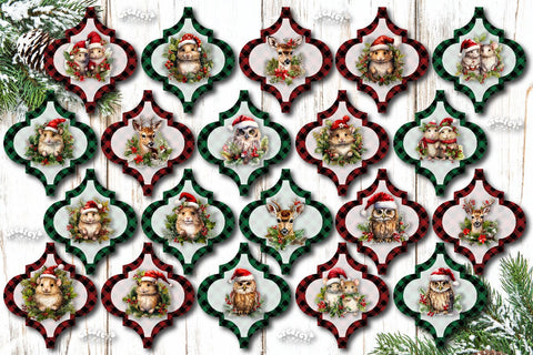 Christmas Arabesque tiles Bundle Christmas ornament Sublimation Watercolor PNG Sublimation Createya Design 
