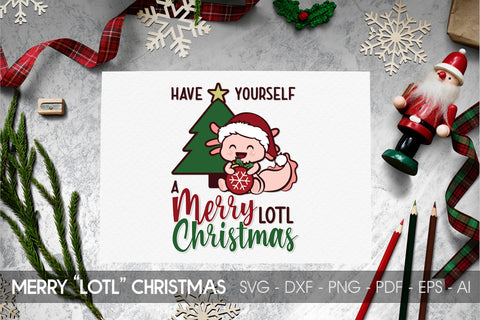 Christmas Axolotl SVG | Merry Lotl Christmas | Axolotl cut file SVG Whodunit Designs 