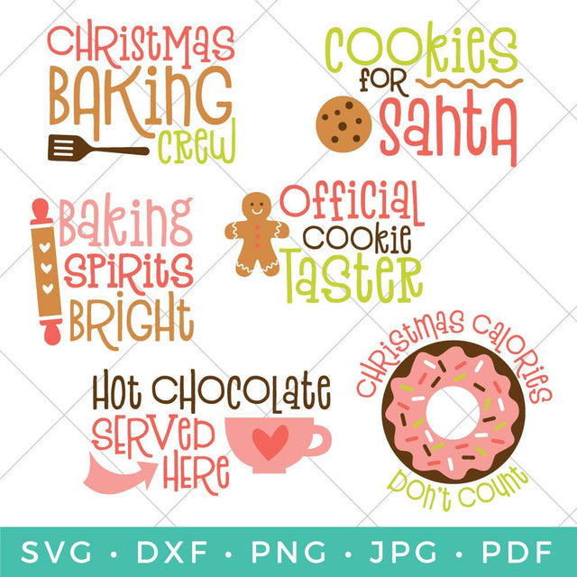 Christmas Baking Bundle SVG Hey Let's Make Stuff 