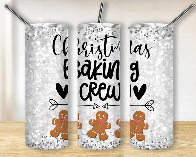 Christmas Baking Crew Baking Crew Skinny Tumbler Digital PNG Christmas Tumbler Sublimation BouDesign 