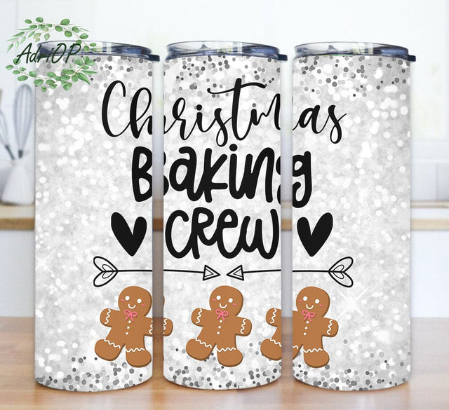 Christmas Baking Crew Tumbler Design, Christmas 20oz Skinny Tumbler, Gingerbread Tumbler Png, Christmas Gift, Instant Download Sublimation AdriOP 