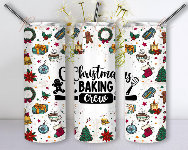 Christmas Baking Crew Tumbler PNG 20 oz Sublimation Tumbler Wrap PNG Digital File, Christmas Baking Crew Png File Instant Download Sublimation Sublimation PixelChick 