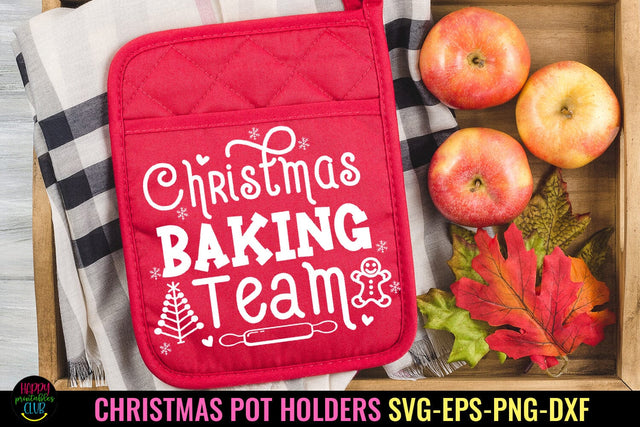 Christmas Baking I Christmas Pot Holders SVG I Oven Mitts SVG Happy Printables Club 