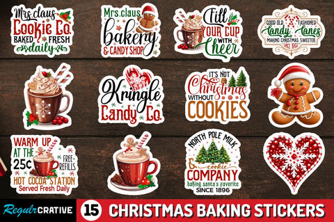 Christmas Baking Sticker Bundle Sublimation Regulrcrative 