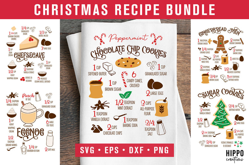Christmas Baking SVG Bundle - Christmas Recipes SVG SVG Hippo Creations 