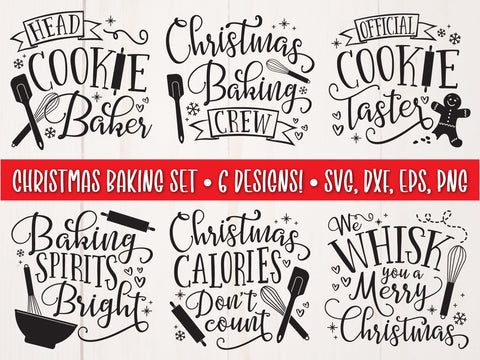 Christmas Baking SVG Bundle SVG Caffeinated SVGs 