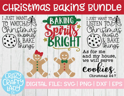 Christmas Baking SVG Cut File Bundle SVG Crazy Crafty Lady Co.