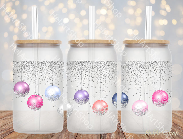 Christmas ball Glass Can Png | 16oz Libbey Glass Sublimation _HelArtShop_ 