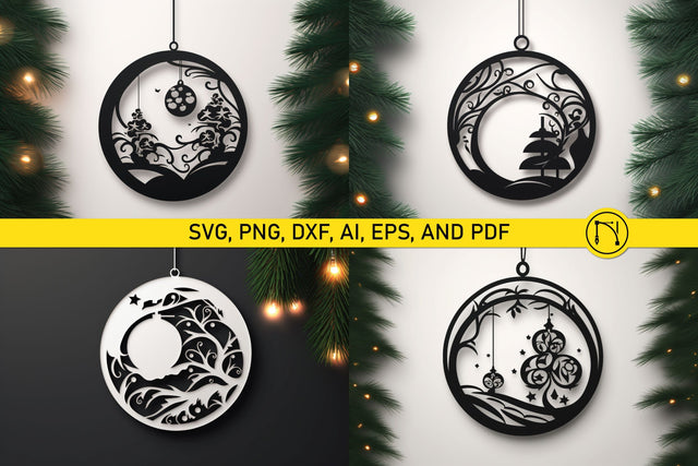 Christmas Ball Laser Cut File SVG Set SVG MD JOYNAL ABDIN 