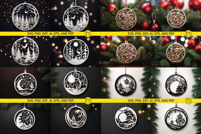 Christmas Ball Laser Cut File SVG Set SVG MD JOYNAL ABDIN 