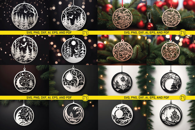 Christmas Ball Laser Cut File SVG Set SVG MD JOYNAL ABDIN 