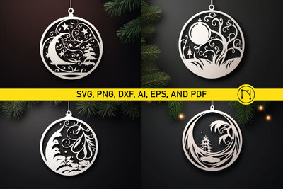 Christmas Ball Laser Cut File SVG Set SVG MD JOYNAL ABDIN 