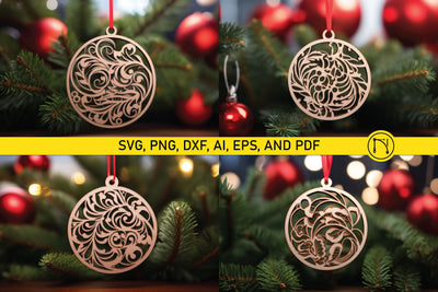 Christmas Ball Laser Cut File SVG Set SVG MD JOYNAL ABDIN 